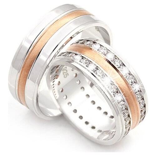 Couple Wedding Ring Sterling Silver 925 Woman And Man Luxury Jewelry Bands Engagement Anniversary Anatolian Civilization Models