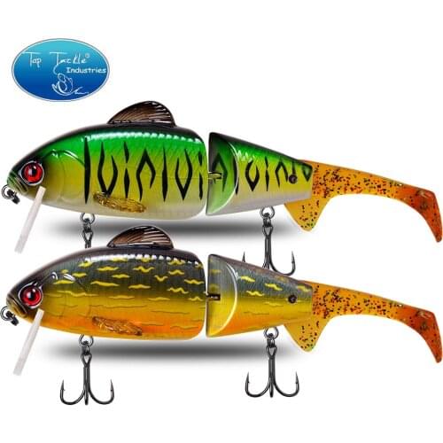 Swimbait with 3 pieces soft tails sinking fishing lure for pike 170mm 66g CF Lure jointed bait Two Segments