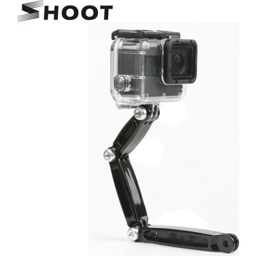 SHOOT 3 in 1 Tripod Extension Arm for GoPro Hero 7 6 5 4 Session Xiaomi Yi 4K SJCAM SJ4000 SJ 5000 Go Pro Helmet Mount Accessory