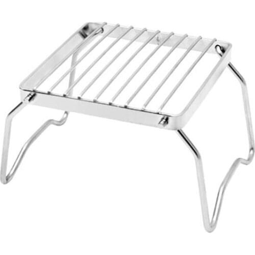 Outdoor Camping Mini Folding Stand Portable Barbecue Stove Stove Grill Pan Rack Stainless Steel Pot Rack To Send Handbag