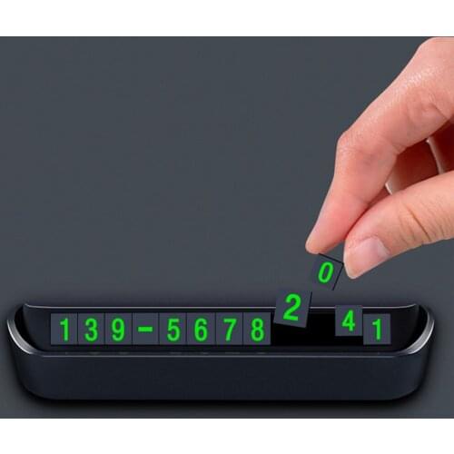 Phone Number Car Parking Number Plate Universal Car Luminous Parking Number Plate Hidden Card Auto Interior Car Accessories