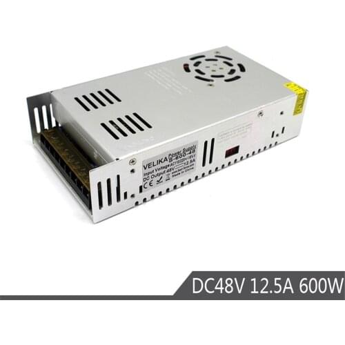 600W 48V 12.5A Power Supply Driver Transformers AC110V 220V TO DC48V Switch Power Source for 3D Printer Stepper Motor Machinery