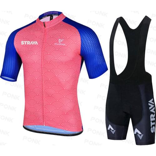 STRAVA Cycling Jersey Set Women Summer Anti-UV Bicycle Clothing Mountain Bike Suit Outdoor Sportswear Team Racing Cycling Set