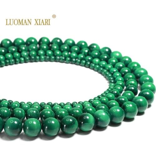 Top AAA 100% Natural Green Malachite Round Natural Stone Beads For Jewelry Making DIY Bracelet Necklace 6/8/10MM Strand 15.5