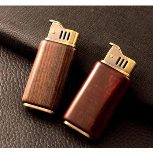 Yubang kerosene lighter personalized wooden shell red sandalwood old style grinding wheel ignition Gasoline Lighter