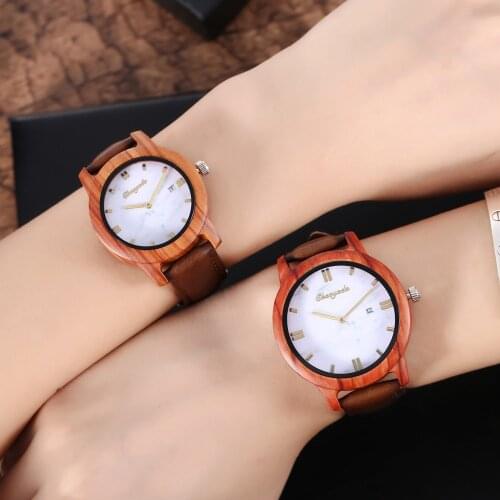 Reloj mujer Couple Watch Wooden Clock Simple Design Handmade Cork Strap Bamboo Ladies Watch Gift Box Quartz Watch for women