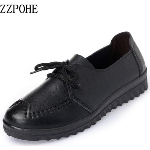 ZZPOHE Spring pointed solid color single shoes mother flat black shoes shallow mouth leisure non-slip women Peas shoes size 41