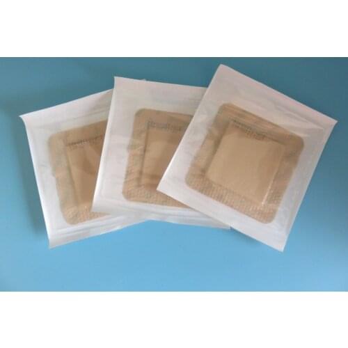 10pcs 10*10 (5*5) CM 3mm silicone gel foam dressing skin color waterproof medical self adhesive wound healing paste