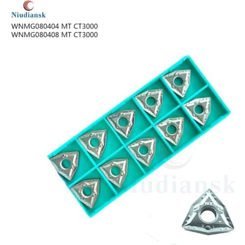 10PCS WNMG080404 MT CT3000 External Turning Tools Carbide insert Lathe cutter CNC Lathe Tool turning insert WNMG080408 MT CT3000