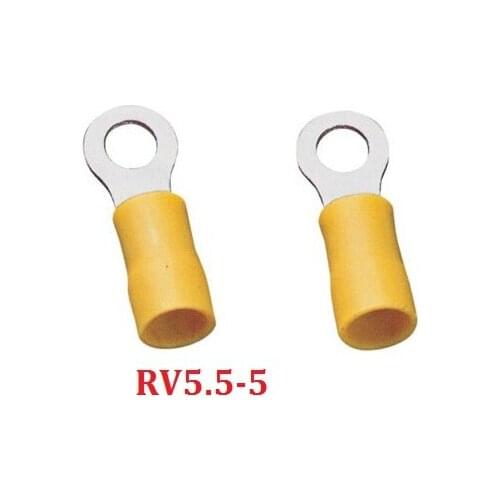 500pcs Ring Insulated Terminals RV5.5-5 12-10AWG auto negative terminal Grounding connector For 48A 4-6mm2