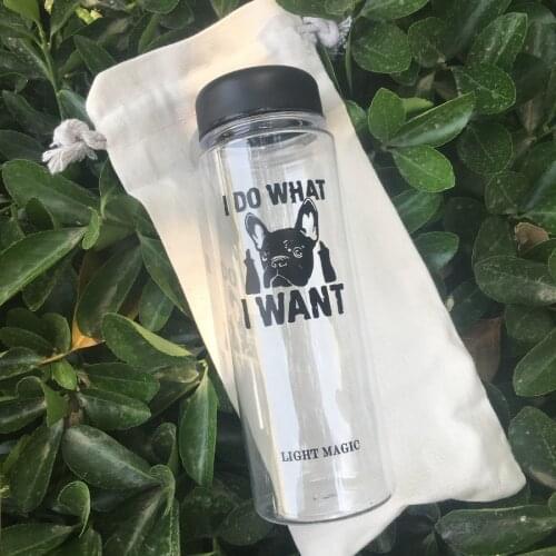 2019 new fashion i do waht i want Water Bottle PP Transparent Milk Tea Bottle Sports Camp Bottle Gifts BPA Free
