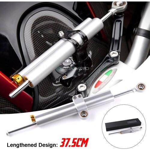 37.5cm Motorcycle Aluminum Steering Damper Tank Slapper Safe Speed Wobble Control Stabilizer For Yamaha MT 07 MT07 MT-07 Z900