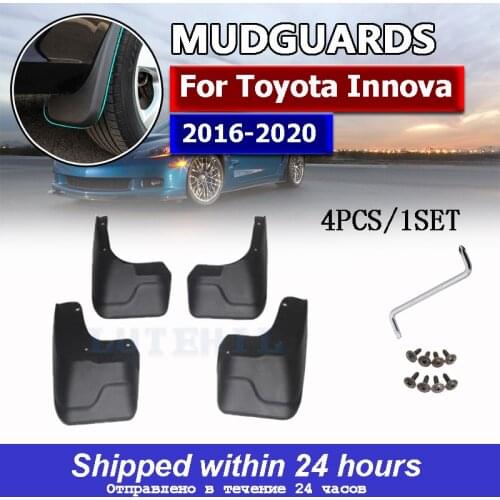4Pcs Mud Flaps Splash Guards For Toyota Innova 2016-2020Front and Rear Mudguards High Grade Semi-Rigid ABS Platic