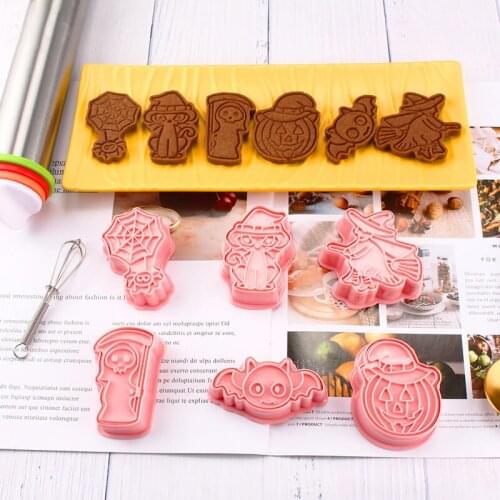 6PCS 3D Hallowee Biscuit Mold For Cakes Cookies Rice balls Biscuit Cutter Baking Tool Baking Mould Pastry and Bakery Accessories