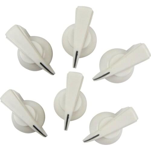 NEW 6pcs Big Chicken Head Guitar Bass Amp Knobs Plastic White Knobs Guitar Accessories