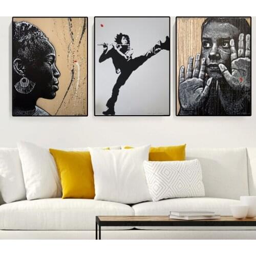 African Black Women Canvas Painting Vintage Character Art Posters and Prints Wall Pictures Modern Living Room Home Decoration