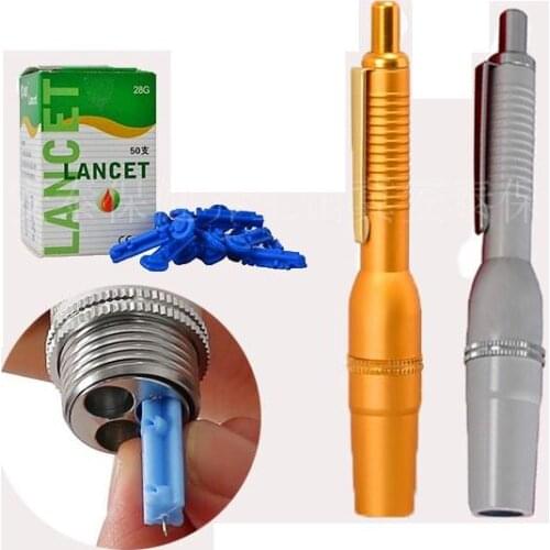 Acupuncture massage three head phlebotomy needle pen lancing pen lancet point pen lancet needle 23g 26g 28g choose