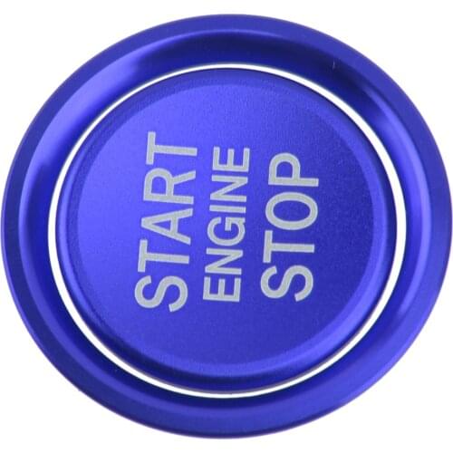 Aluminum Alloy Car Blue Engine Start Stop Push Switch Button Cover Ring Trim Fit For VW Golf 7 MK7 Jetta CC Arteon