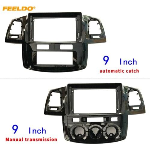 FEELDO Car Stereo 9 Inch Big Screen Fascia Frame Adapter For Toyota Hilux 2Din Dash Audio Fitting Panel Frame Kit #HQ6579