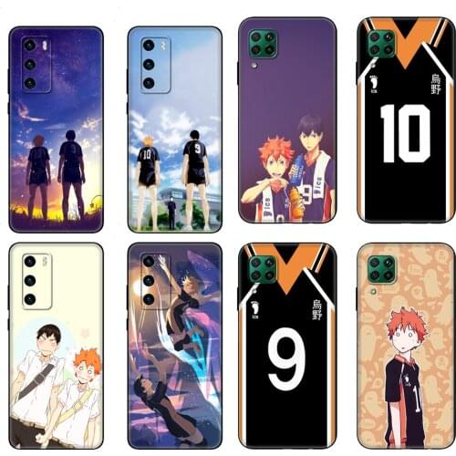 Black tpu Case For Huawei P30 Lite P30 Pro P40 Case For Huawei P40 LITE E P Smart Haikyuu Hinata attacks Anime Manga Volleyball