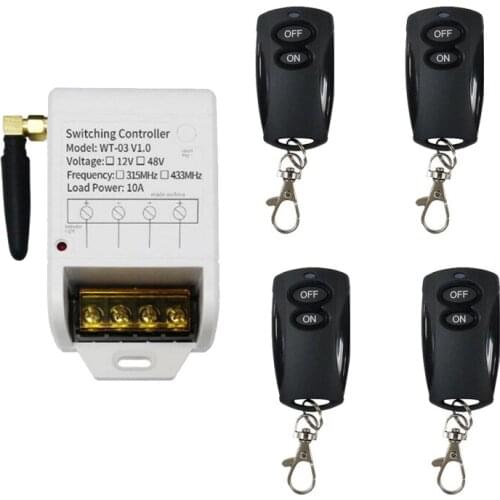 DC12V-48V 1CH 30A RF wireless remote control lighting switch Learning code receiver+ transmitter 315/433MHZ 30A relay