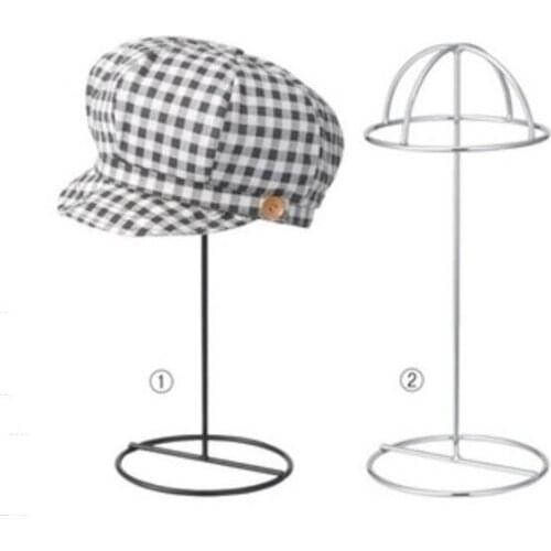 Black/White Hat display rack metal peak cap display stand bucket hat straw hat sunhat shelf holder wig hairpiece storage rack