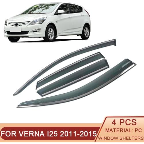 For HYUNDAI Verna I25 Accent Solaris Grand Avega RB Hatchback 2010-2016 Car Window Rain Shade Visors Shield Shelter Protector