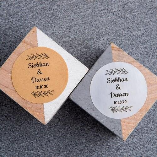 #46BGJ-40mm diameter round sticker, matte silver, kraft paper, matte white sticker,Wedding label stickers,wedding decoration