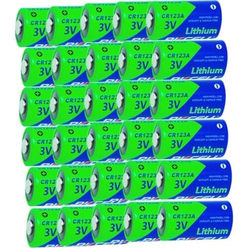 30Pcs PKCELL 3V Lithium manganese battery CR123A CR 123A 16340 CR17345 1500mah Primary Single Use Batteria For Eletronic Lock
