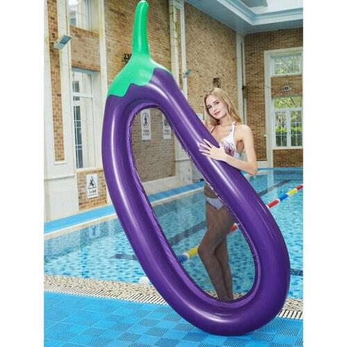 Summer Swimming Pool Floating Inflatable Eggplant Mattress Swimming Cool Water Party Toy 2.5M Beach Swimming Pool Bed