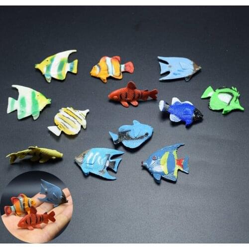 Sea Life Model Pool Education Gift 12 pcs Mini Tropical Toy Ocean Fish Toy