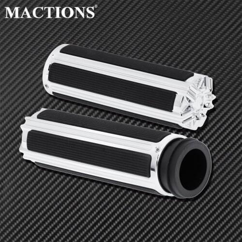 Motorcycle 1" 25mm Electronic Throttle Handlebar Chrome Hand Grips For Harley Touring Road King FLHX Softail Breakout FXSB FLSTF
