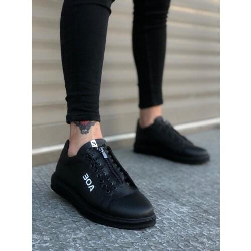 BA0170 Laced Up Zipper Charcoal High Outsole Male Boots