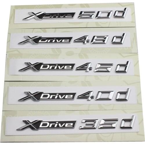 2pcs Cafoucs ABS Chrome Car XDrive Logo Emblem Trim Sticker X Drive 20d 25d 28d 30d 35d 40d 48d 50d For BMW X1 X3 X4 X5 X6 E84