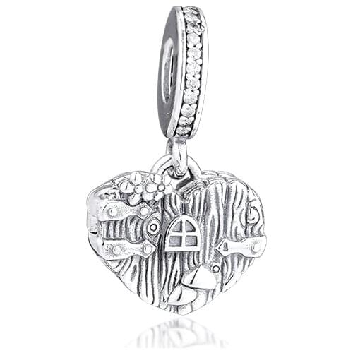 Genuine 925 Sterling Silver Home Sweet Heart Dangle Charms Fits Original Pandora Bracelet Beads for Jewelry Making Kralen