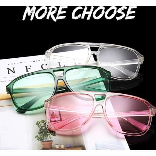 New Candy-colored Oversized Sunglasses Women Brand Designer Sunglasses Female Double Bridge Goggle Mirror Black Oculos De Sol