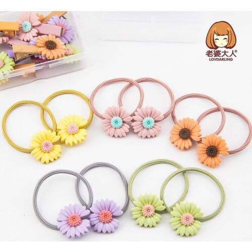 Online Red Hot Small Chrysanthemum Daisy Hair Band Boxed Childrens Hair Band Hair Band Hair Accessories