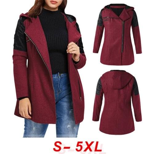 2020 Autumn and Winter Long Black Coat Women Zipper Long Sleeve Hooded Jackets Casual Female Long Warm Slim Outwear Clothes