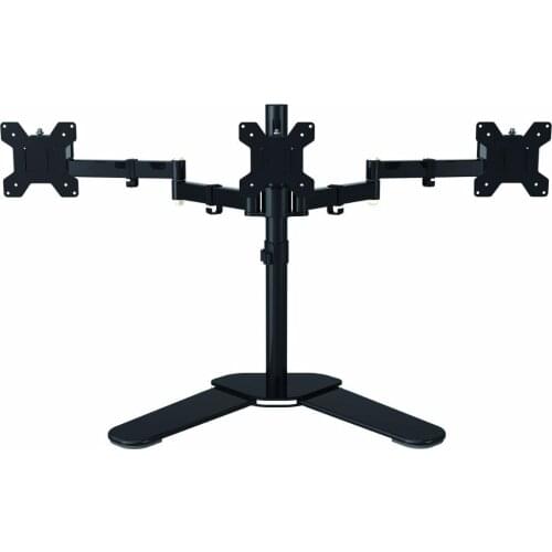 Fully Adjustable Triple Arm LCD LED Monitor Stand Desk Mount Bracket for 13"-27" Screens 180 Pull Out Swivel Arm ML6463