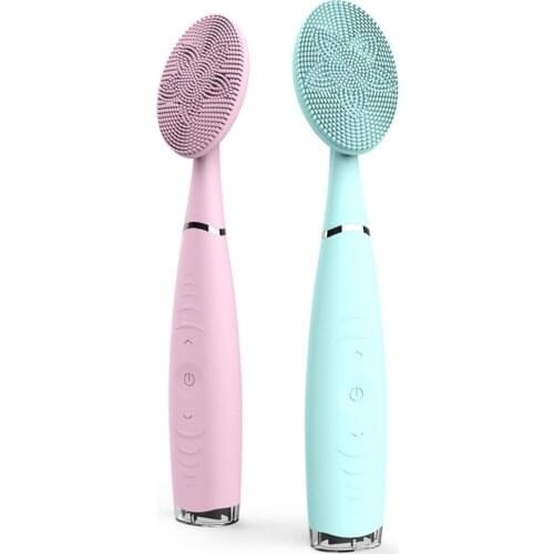 Portable Mini Face Cleaning Brush Electric Massage Brush Washing Machine Waterproof Silicone Cleansing Tools Blue Pink
