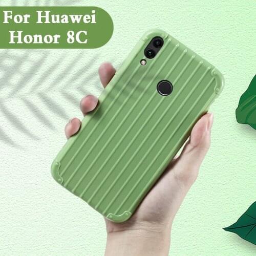 Luxury Luggage For huawei honor 8C case Fashion Cute Suitcase Trunk phone Silicone Back Cover For huawei honor 8C Coque 6.26"