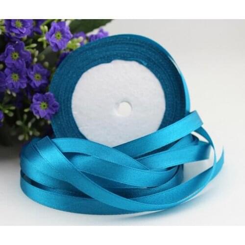 3/8'' 22m Peacock blue Silk Satin Ribbon 10mm Wide Party Home Wedding Decoration Gift Wrapping Christmas DIY Material Supplies