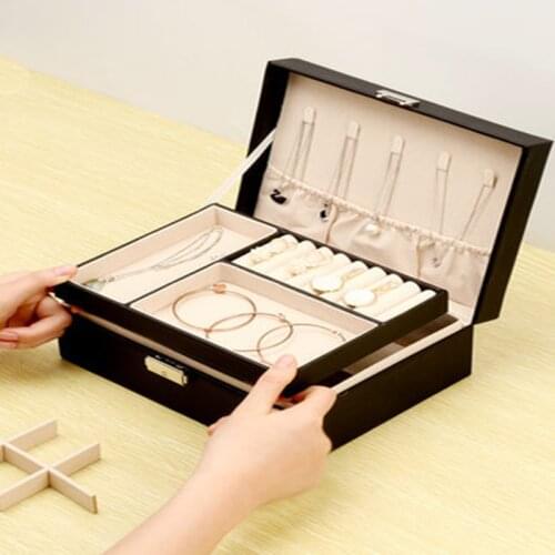 European Style Jewelry Box Travel Storage Box Jewelry Earrings Leather Flannel Storage Bag Watch Box Craft Tool Accessories
