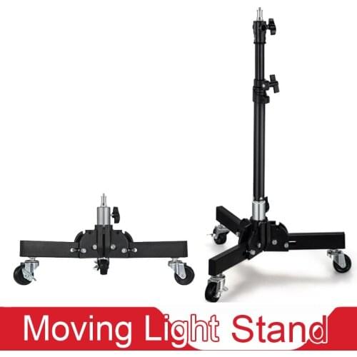 Photography Selfie Tripod 1/4 3/8 Screw Moving Light Stand with Wheel Heavy Stand for Camera Flash Light Photo Studio