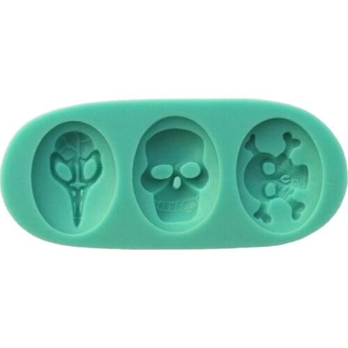 Halloween Series Skull Shapes Silicone Baking Molds, Fondant Cake Decorating Tools, Silicone Soap Mold