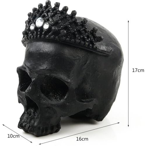 Imperial Crown Skull Statue for Home Decor Resin Figurines Halloween Decoration Sculpture Medical Teaching Sketch Model Crafts