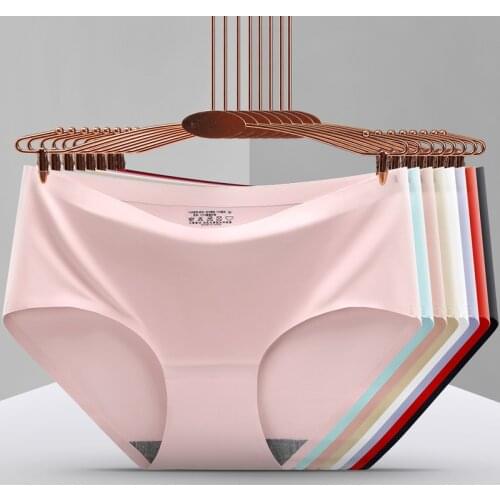 Seamless Panties Underwear Women Lingerie One-Piece Mid-rise Underwear Women Accessory Pink Black Red 7 Colours