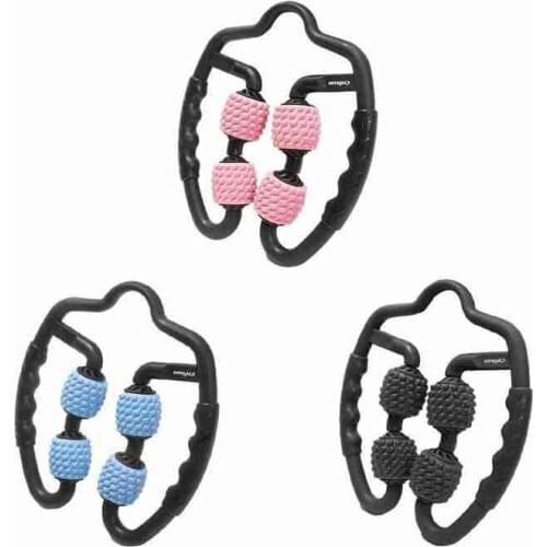 U-shaped Trigger Point Massage Roller is Suitable for Whole Body Muscle Tissue Fitness Yoga Pilates Exercise Equipment 4 Wheels