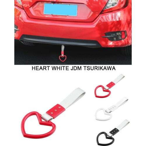 Universal Rear Bumper Warning Ring Heart-shaped Car Static Belt Decorative Warning Loops Rear Bumper Warning Ring Accessories