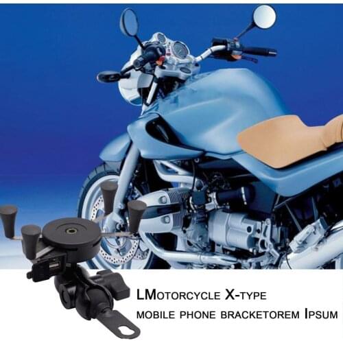 360 Degrees Rotatable Motorcycle Bike Phone Holder Bracket with USB Charger